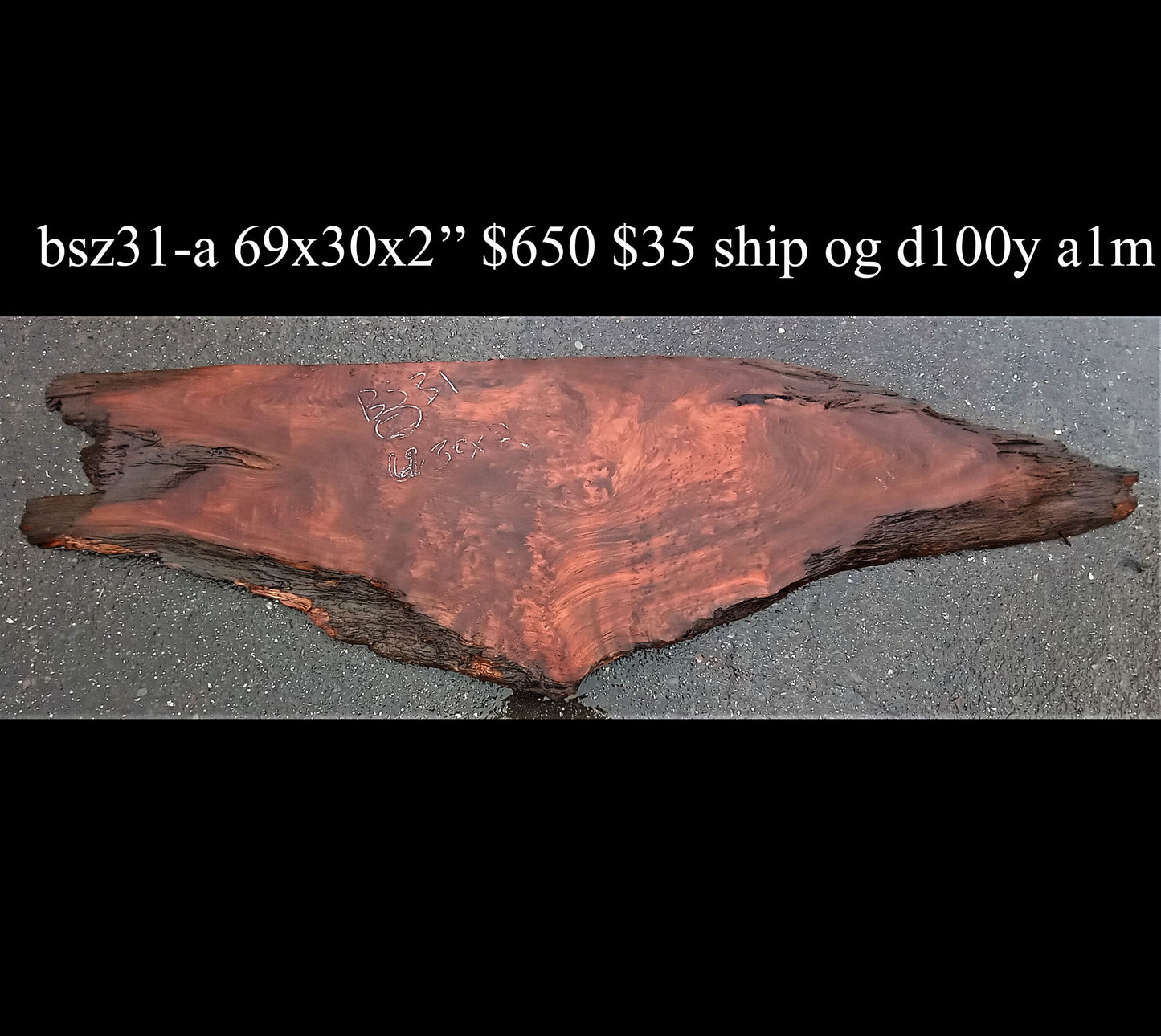 old growth | redwood burl | live edge | DIY craft wood | river table | BSZ31