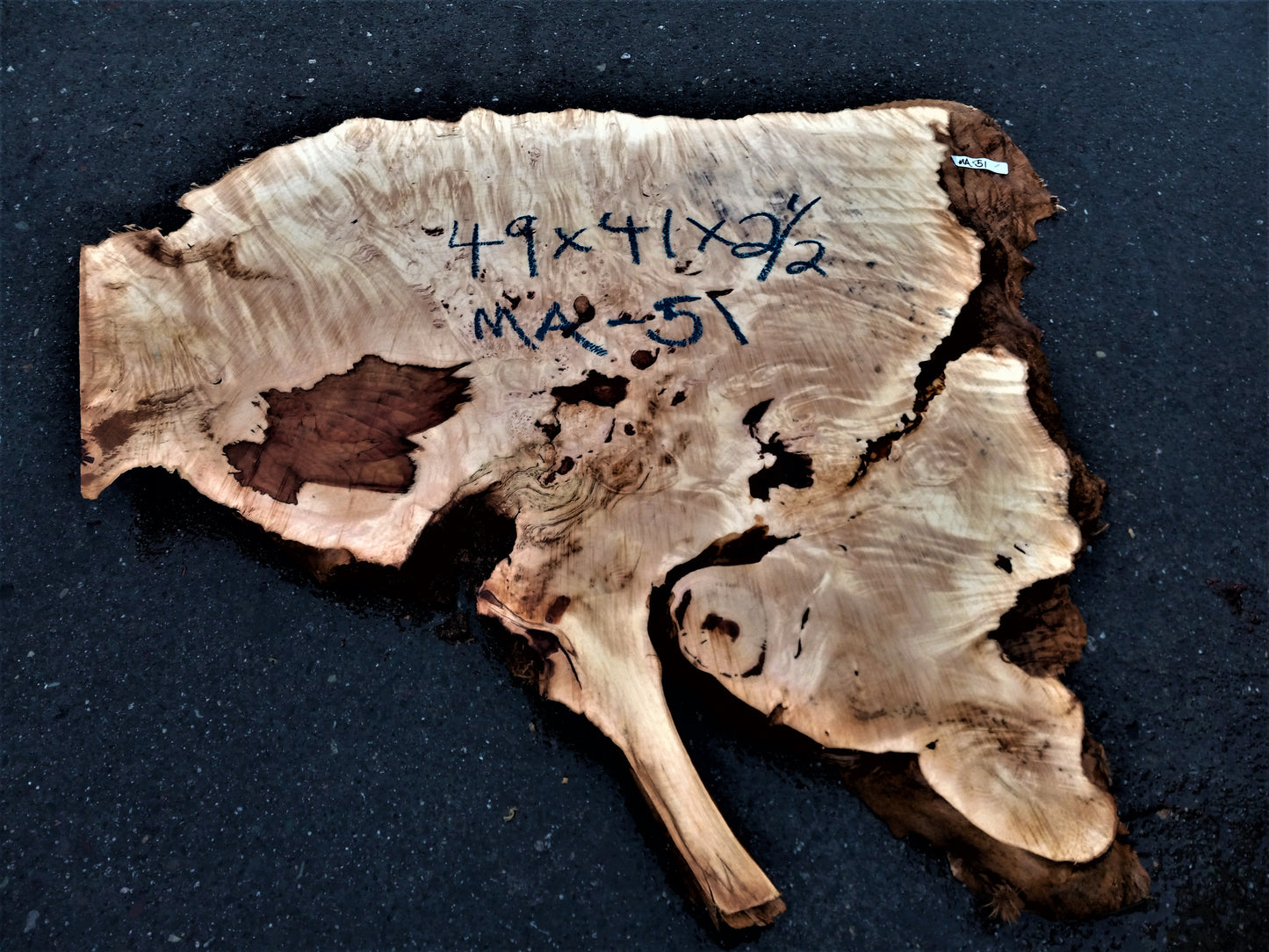Maple burl slab | live edge slab | DIY craft woods | river table | ma-51