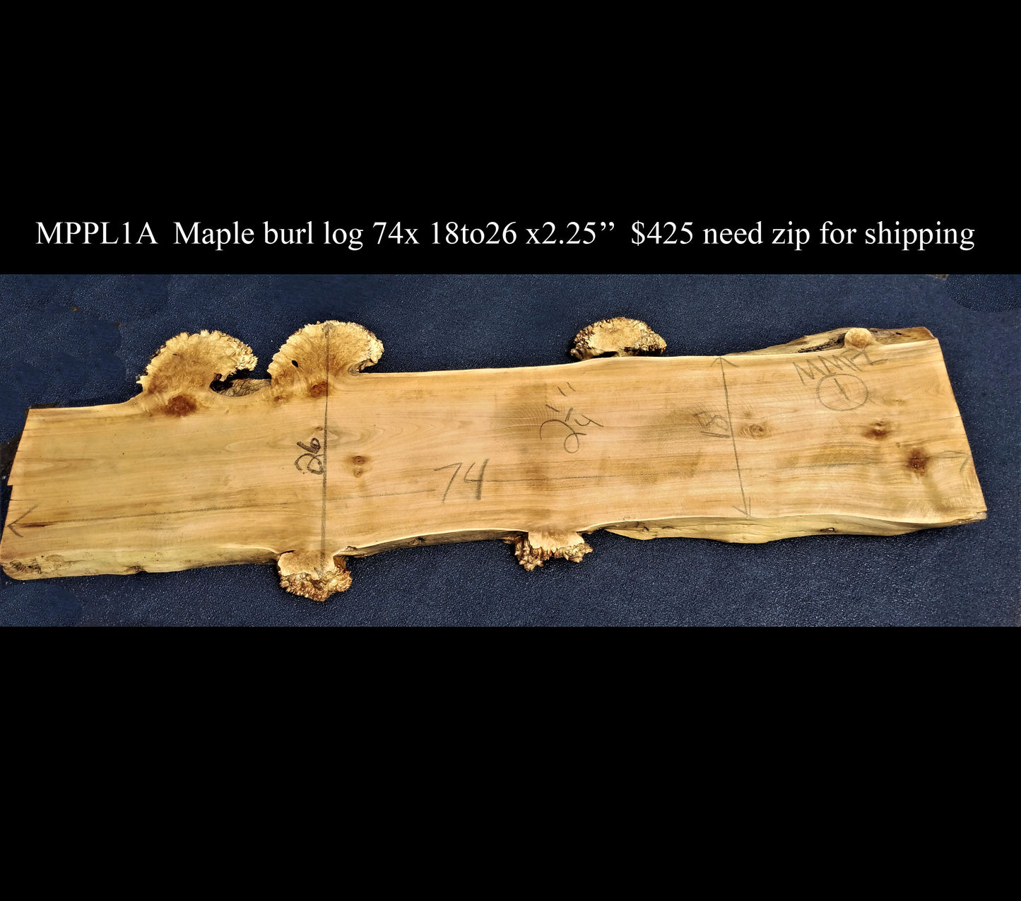 Maple cluster burl log | river table top | counter top | mppl1