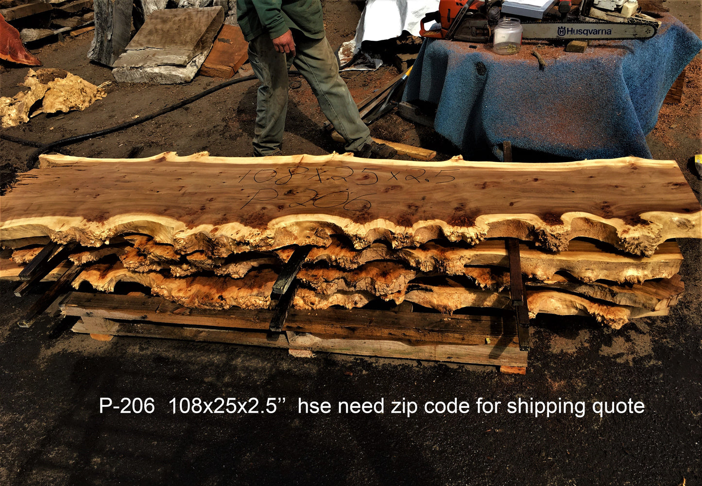 Poplar burl | live edge slab | epoxy river table | DIY wood crafts | P-206