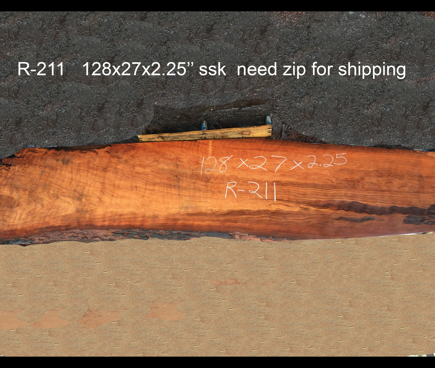 Live edge slab | curly Redwood | DIY craft ideas | rustic bar counter | r-211