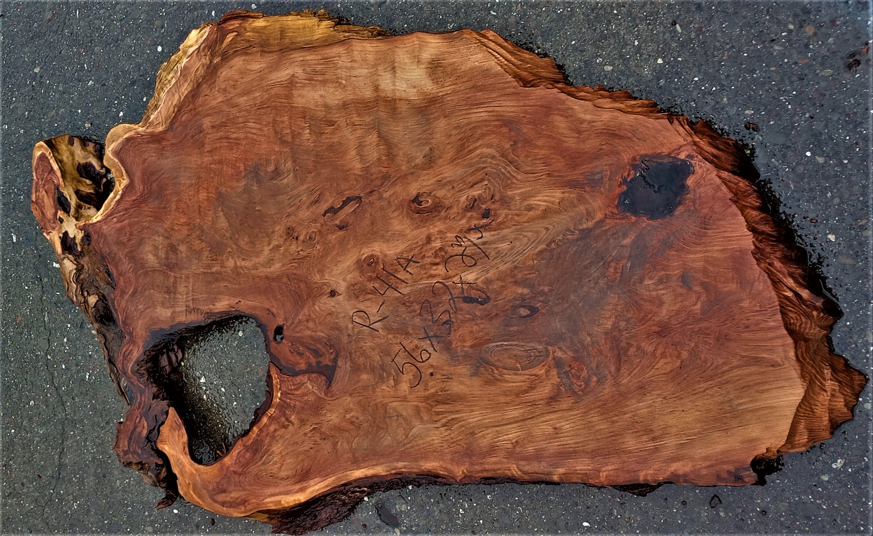 old growth redwood l live edge slab, conference table