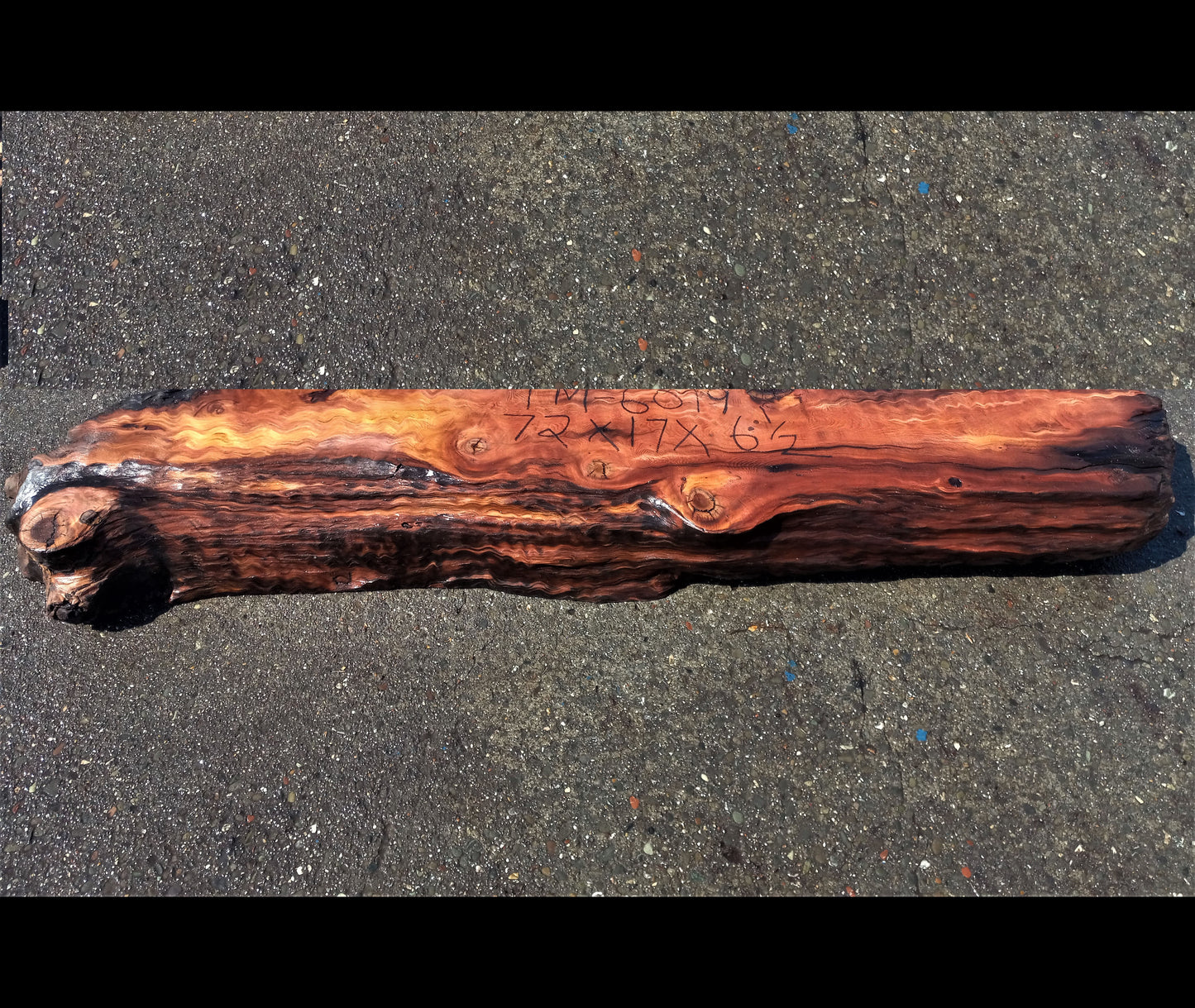 fireplace mantel shelf | curly redwood | old growth | tm6019
