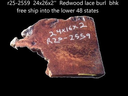 Redwood Lace Burl | Craft Wood | Table | DIY | R25-2559
