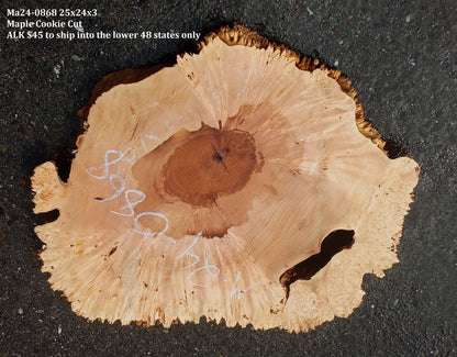 Maple Burl Slab | Cookie Cut | Craft Woods | DIY | River Table | MA24-0868