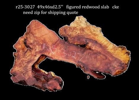 Figured Redwood with color Burl | Live Edge Slab | River Table | DIY | r25-3027