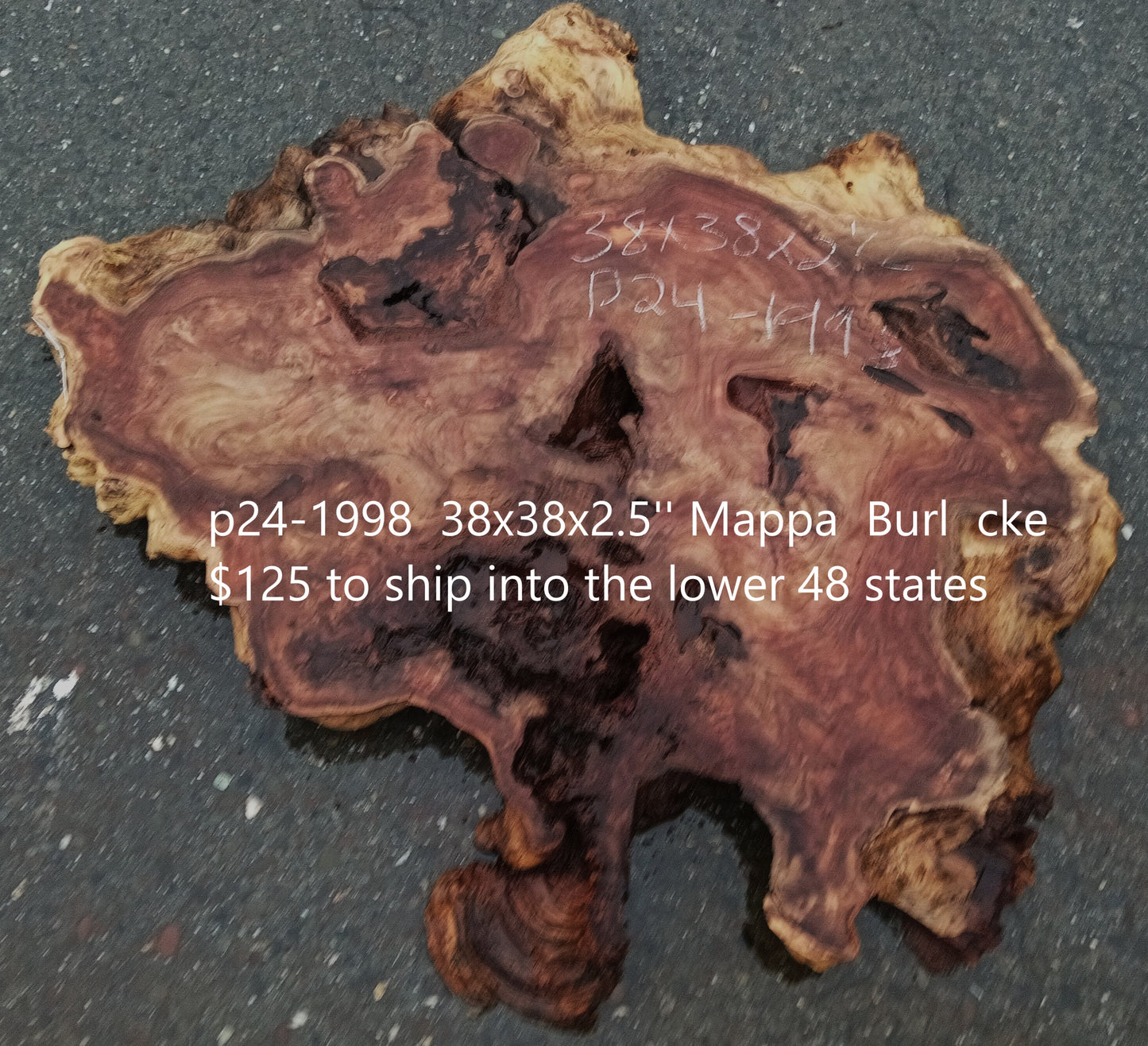 Mappa Burl Slab | Live Edge |  DIY Crafts | River Table | P24-1998