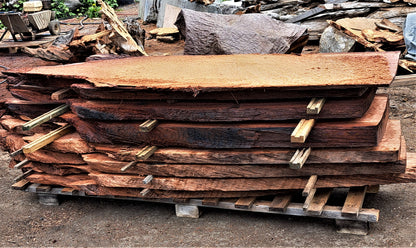 curly redwood l epoxy river table | live edge slab | Headboard | r-415