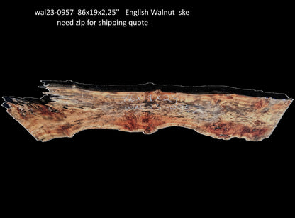 English Walnut Slab | Table | Counter | Live Edge Headboard | Wal23-0957