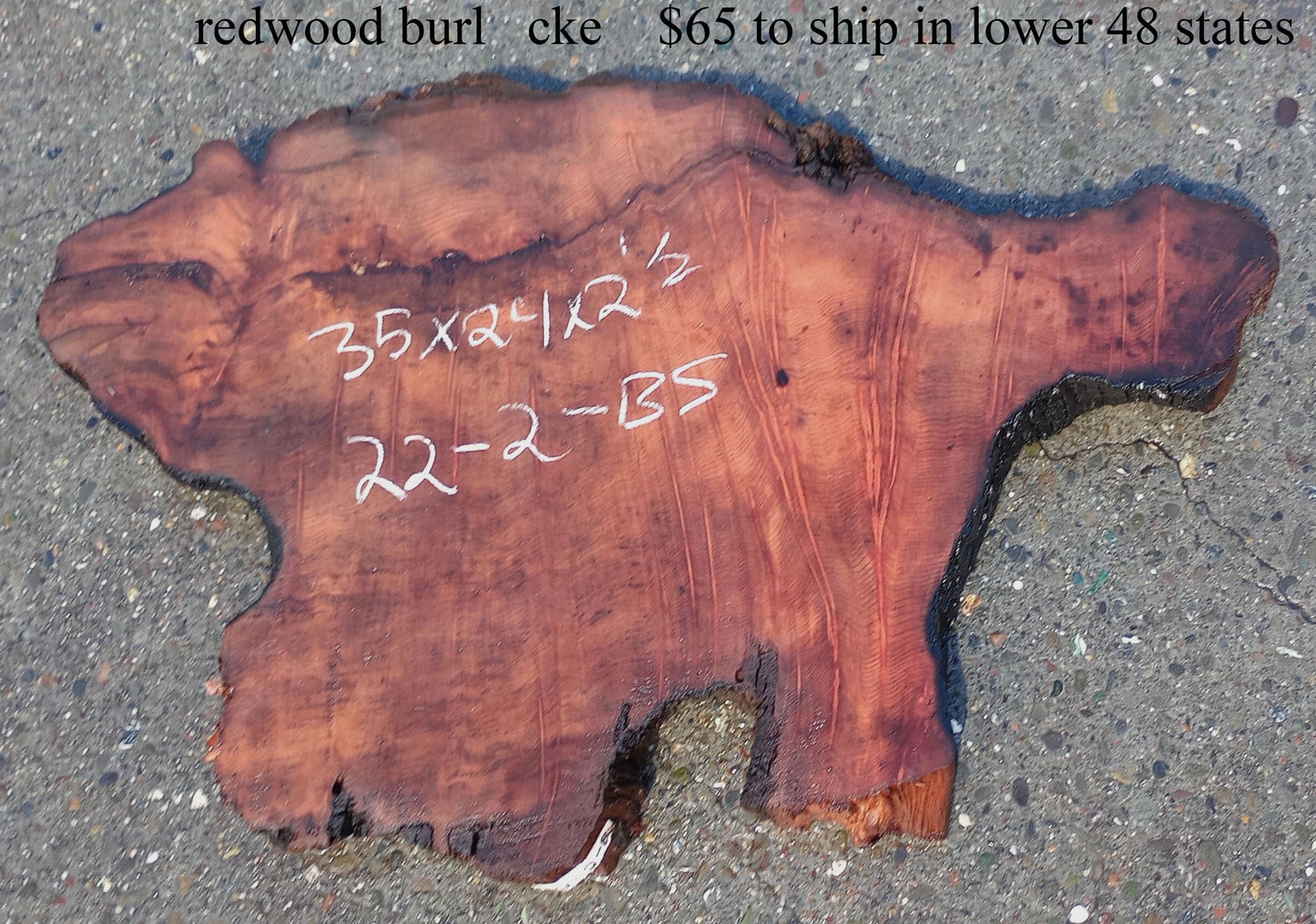 Redwood Burl | DIY Craft Wood | Table | Old Growth | 22-2-bs