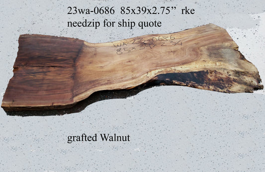grafted Walnut slab | Live Edge Slab | epoxy river table | 23wal-0686