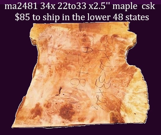 Live Edge | Maple Burl Slab | DIY | river table | ma2481