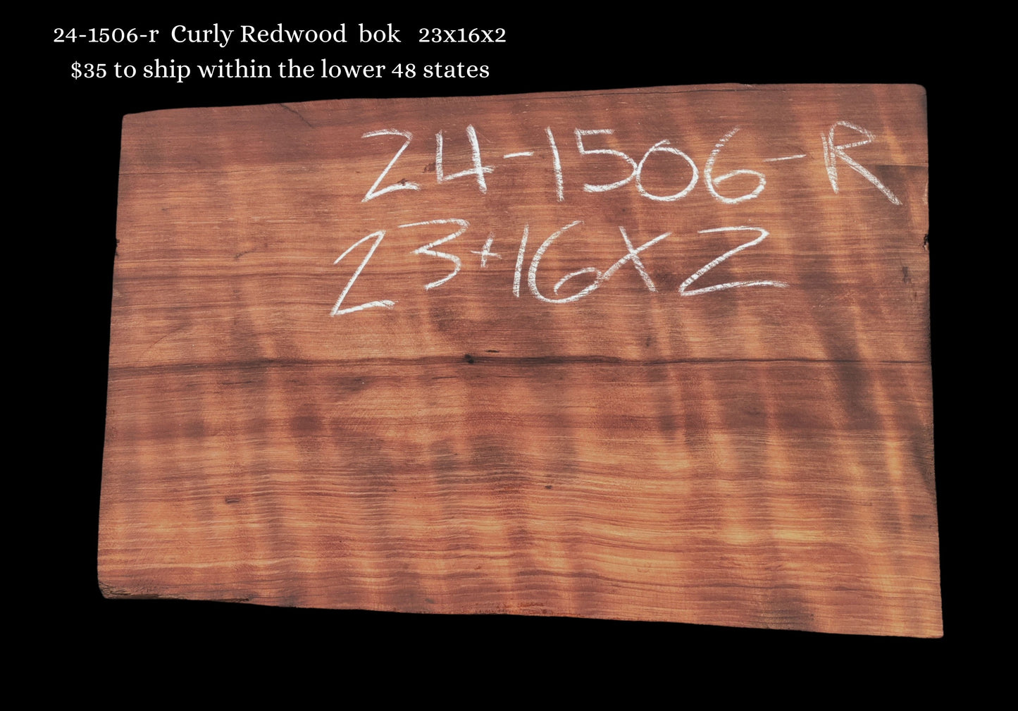 Curly Redwood | Guitar Billet | Luthier Wood | DIY crafts | 24-1506-g