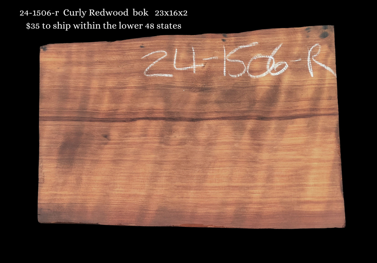 Curly Redwood | Guitar Billet | Luthier Wood | DIY crafts | 24-1506-g