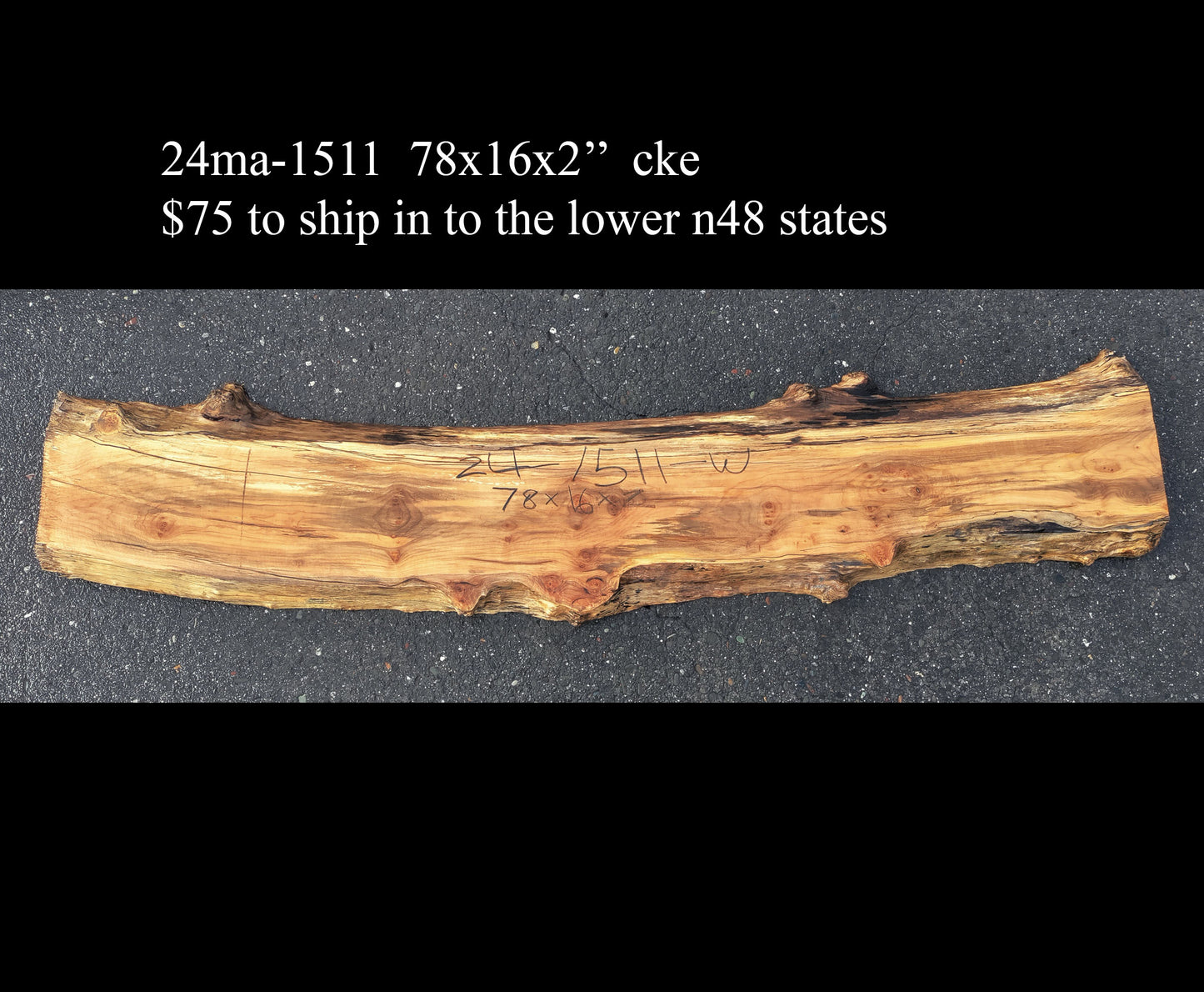 Live Edge Slab | Maple | mantel |epoxy river table | Shelf | 24ma-1511