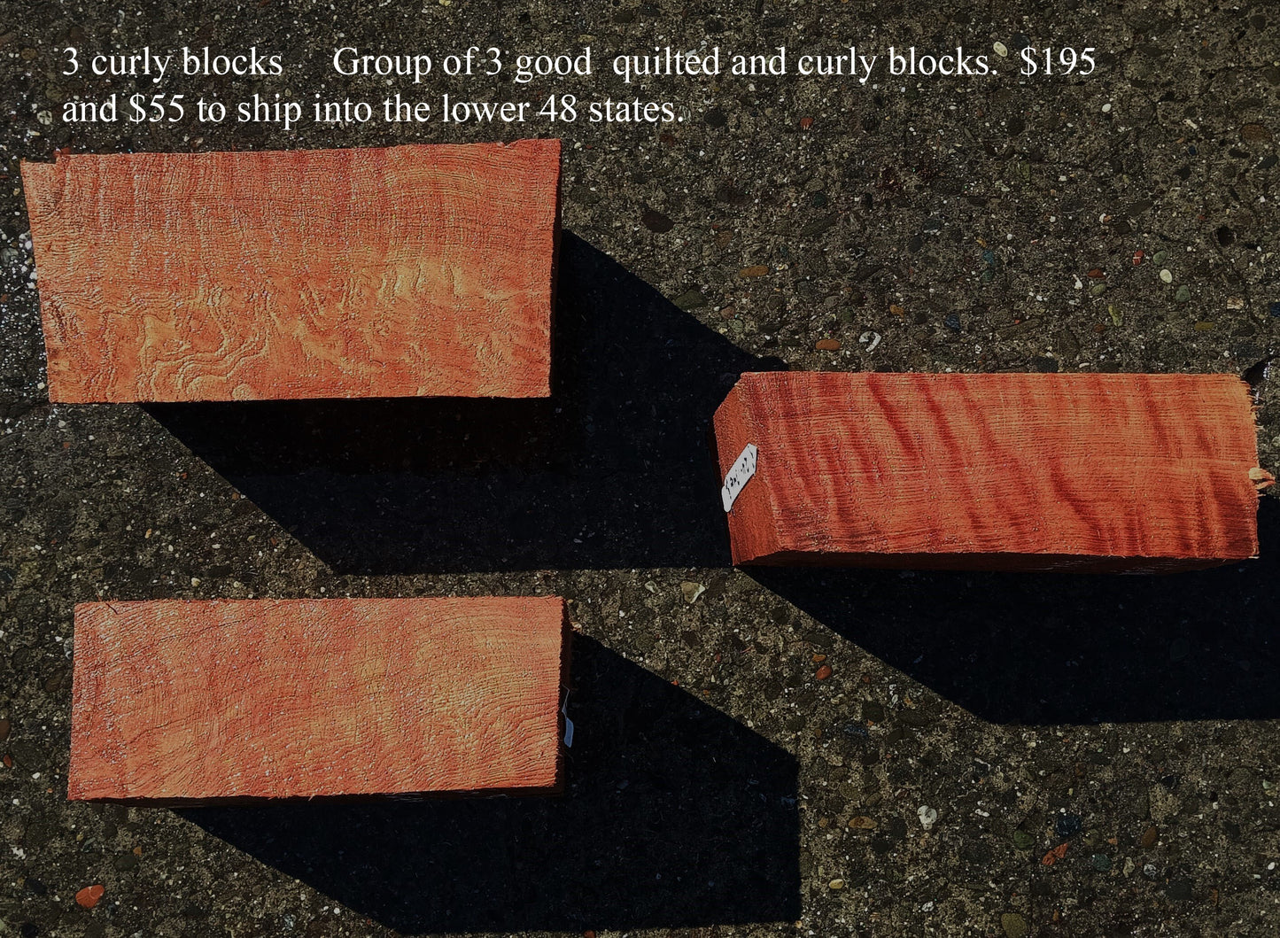 Curly & Quilted Redwood Blocks | Turning | Craft Wood | 3curlyblocks