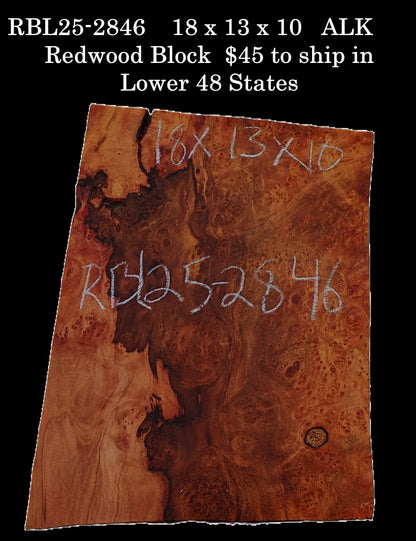 Quilted Redwood Slab | DIY | River Table | guitar billets | RBL25-2846
