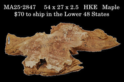 Maple Quilted Burl | Live Edge Slab | River Table | DIY | MA25-2847