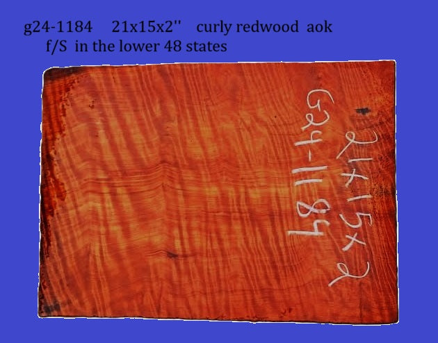 Curly Redwood | Guitar Billet | Luthier| DIY | Instrument | G24-1184