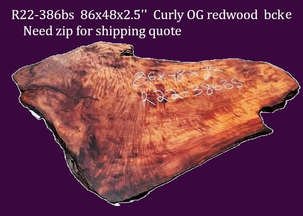 Redwood Curly Slab | DIY | Craft Wood | live edge | burl table | R22-386bs