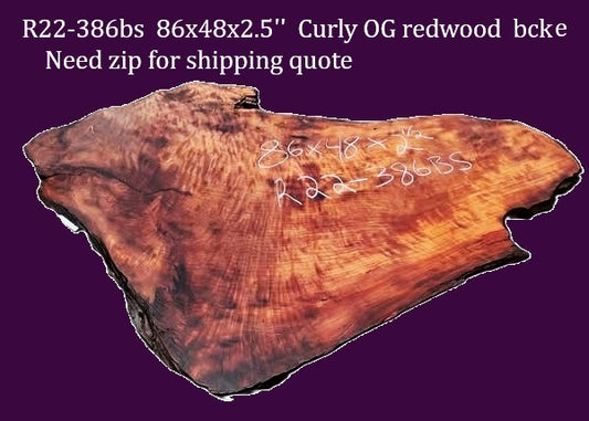 Redwood Curly Slab | DIY | Craft Wood | live edge | burl table | R22-386bs