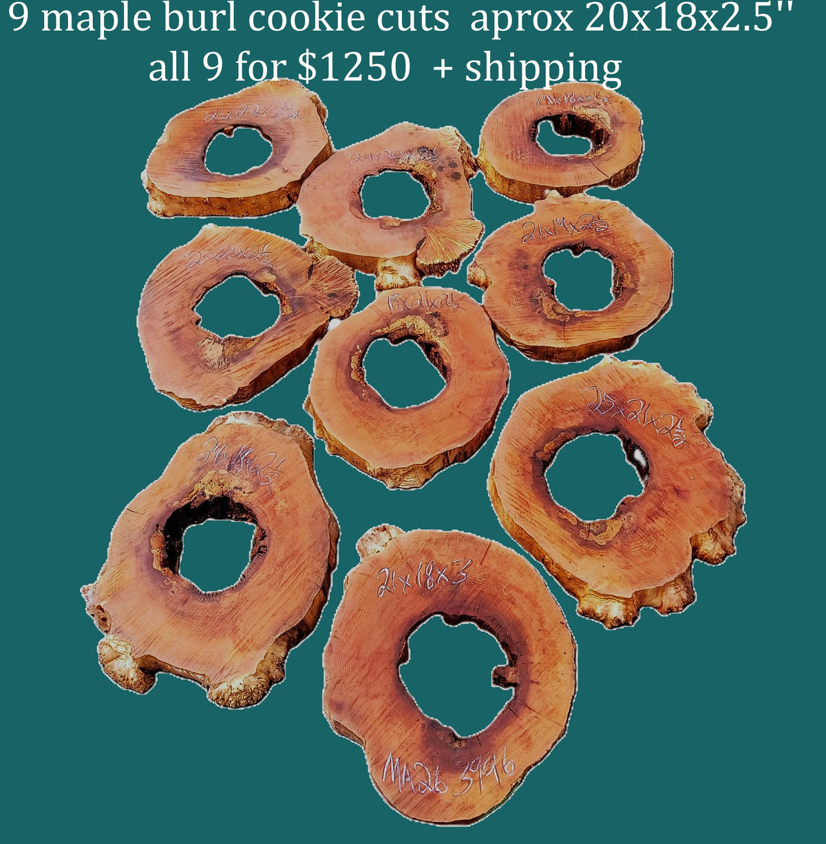 Maple Burl Cookie Cuts | River Table | DIY  | Craft-wood | MA26-3996