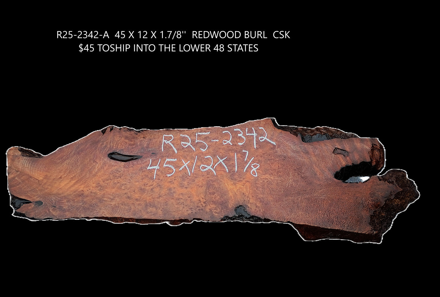 Redwood Burl Slab | DIY Crafts | Redwood Burl | River Table | R25-2342