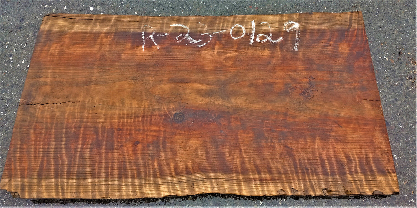 new growth redwood l river table | live edge slab | dining table | r-23-0125