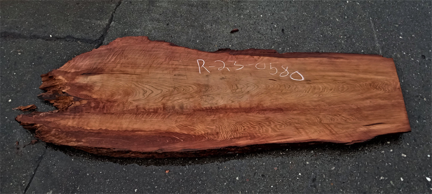 Curly redwood slab | live edge | epoxy river table | burl table | r23-0580