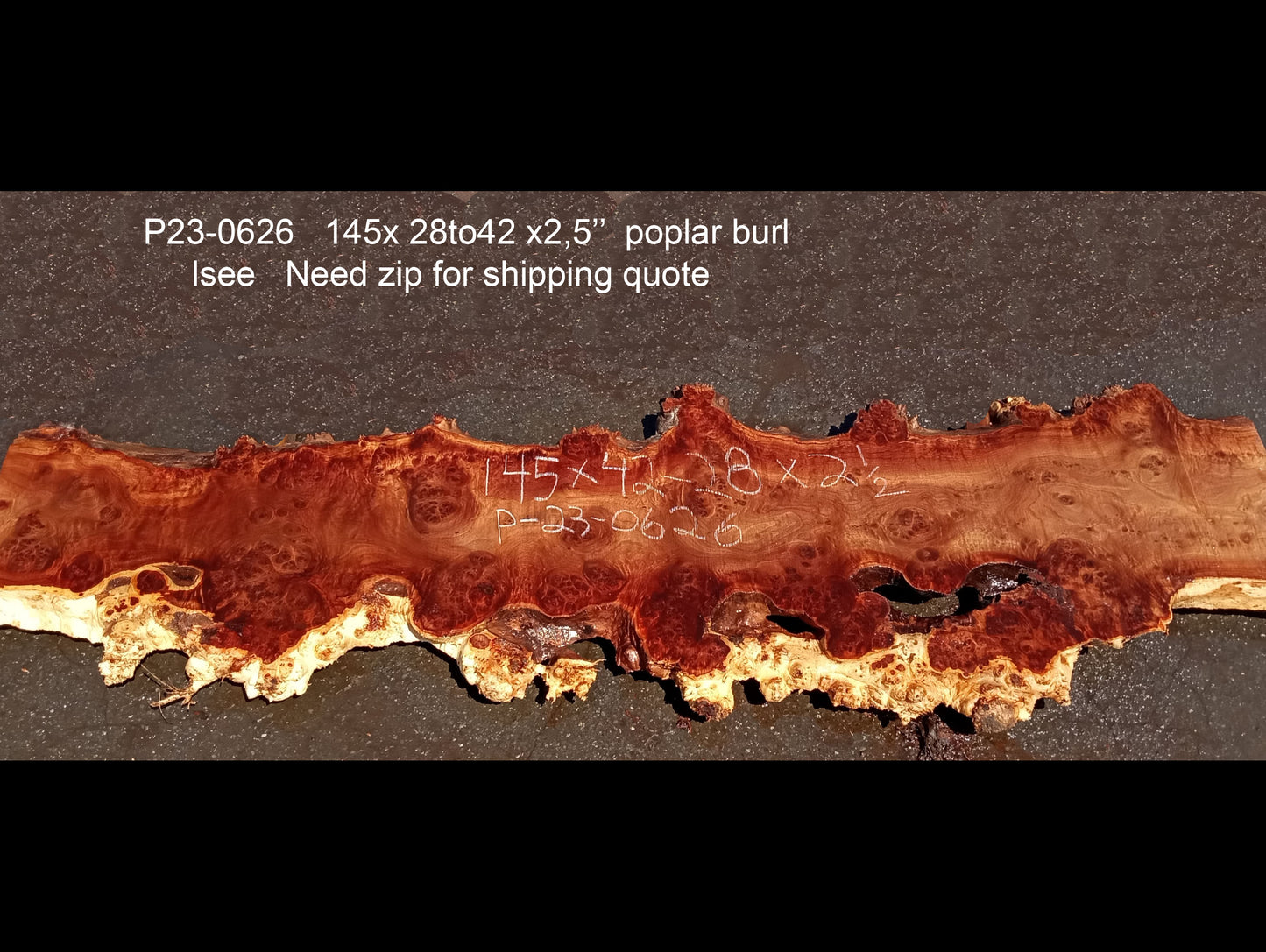 Poplar cluster burl | epoxy river table | live edge slab | DIY ideas | p23-0626