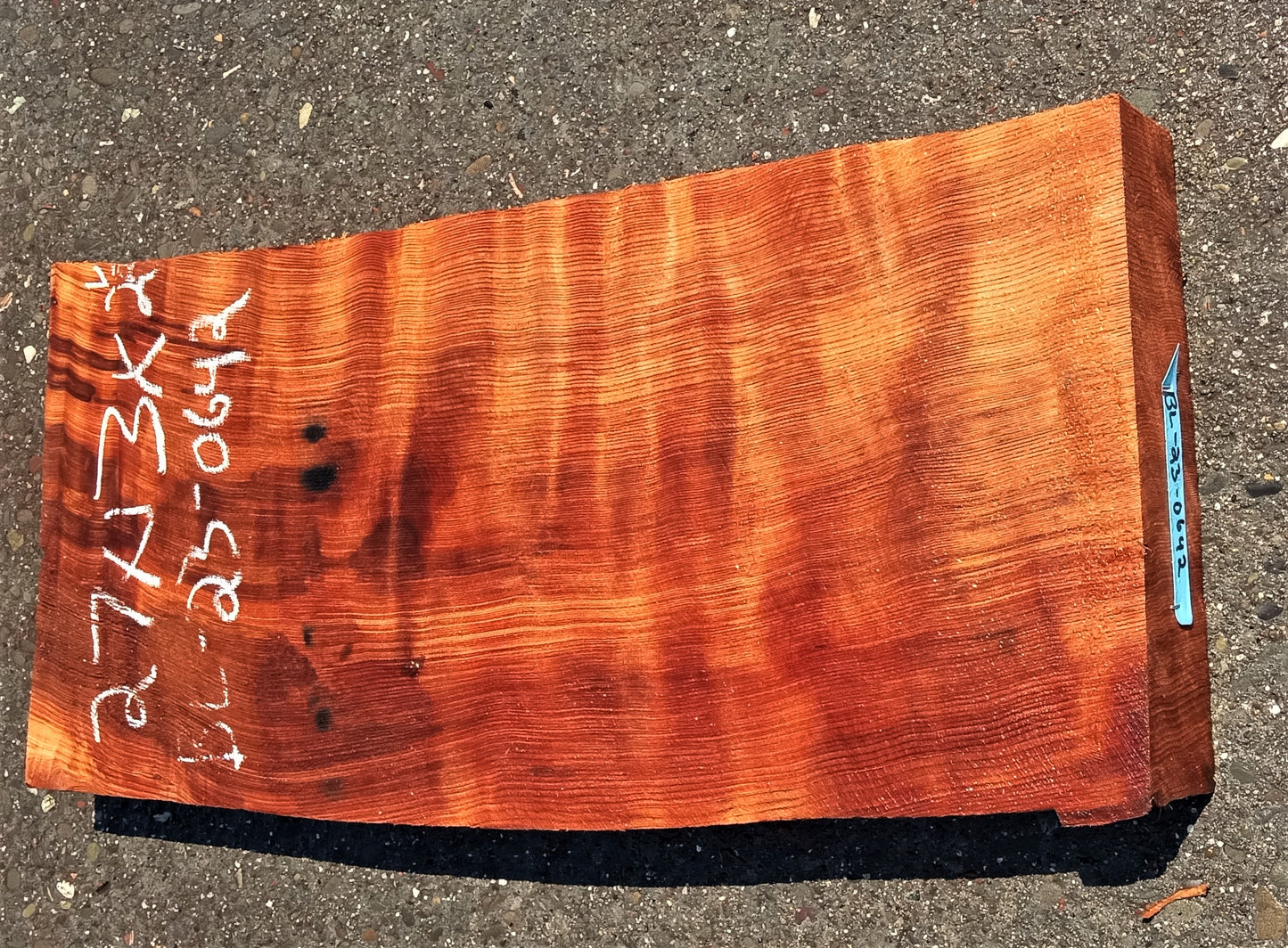 curly redwood | bowl turning | wood turning | DIY | guitar blank | bl23-0642