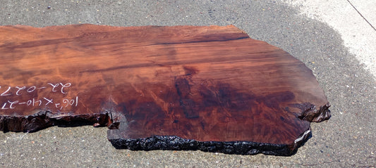 Live Edge Curly Redwood Slab | Kitchen Table | Bar | Headboard | R24-0278