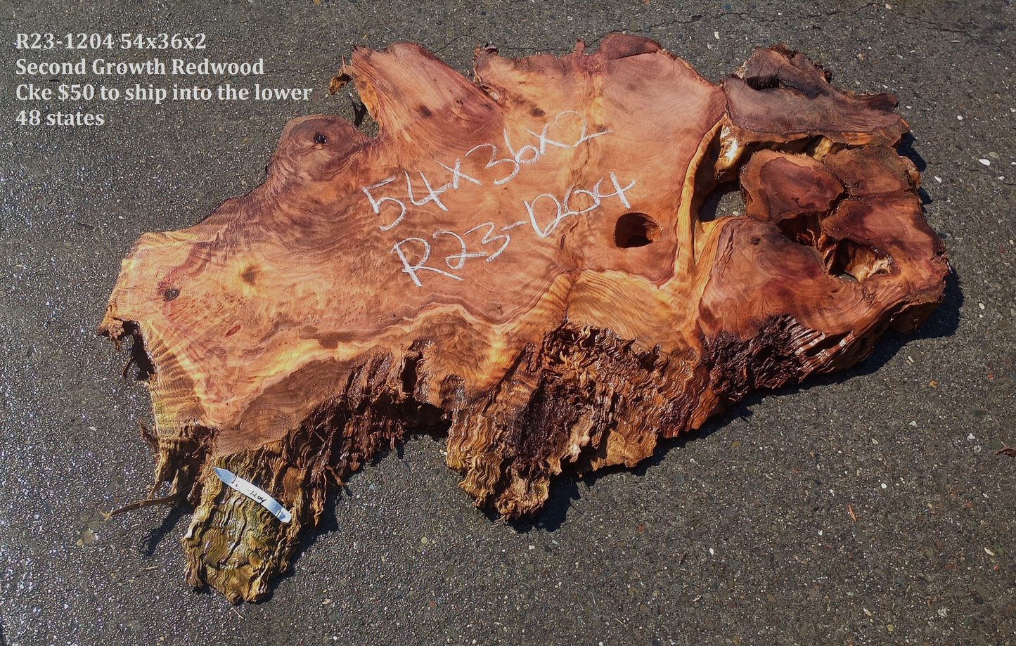 Redwood slab | rustic table | epoxy river table | DIY crafts | r23-1204