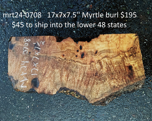 Myrtle Wood | Burl Turning Block | DIY Crafts | Mrt24-0708