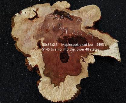 Maple Burl Slab | Craft Wood | DIY | Cookie Cut | Ma24-2074