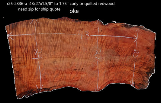 Curly Redwood Slab | Old Growth | Bar | Table | R25-2336