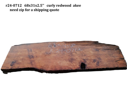 Curly Redwood | Live Edge | Counter Bar | DIY Wood Crafts | R24-0712