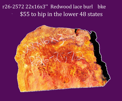 Redwood Lace Burl | DIY| Craft-wood | live edge table | r26-2572