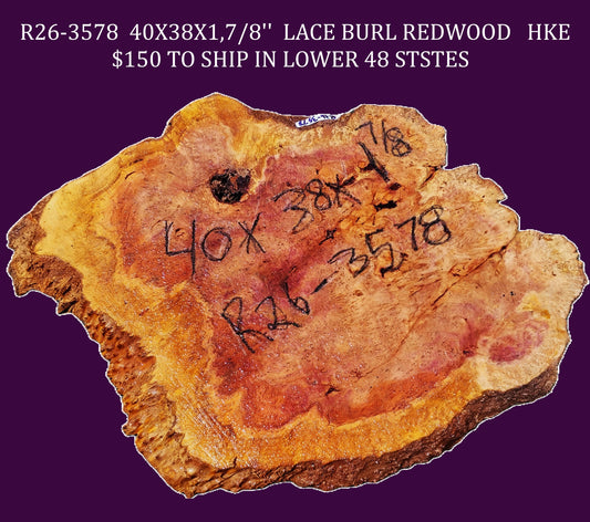 Redwood Lace | burl slab | DIY | Craft Wood | live edge | r26-3578