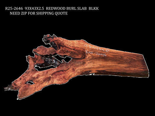 Redwood Burl Slab | DIY | River Table | Headboard | Bar | R25-2646