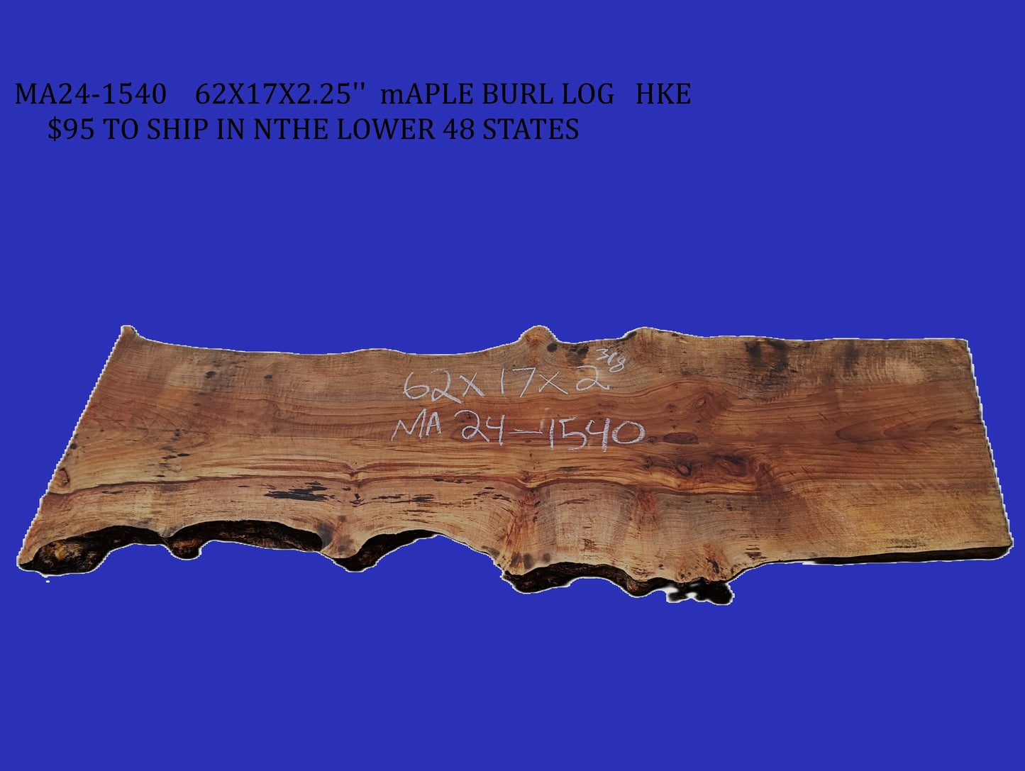 Maple Burl Log Cut | River Table | Wall Art | Epoxy Idea | ma24-1540