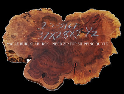 Maple Burl | Live Edge | River Table | DIY | Craft Wood | Ma25-3161