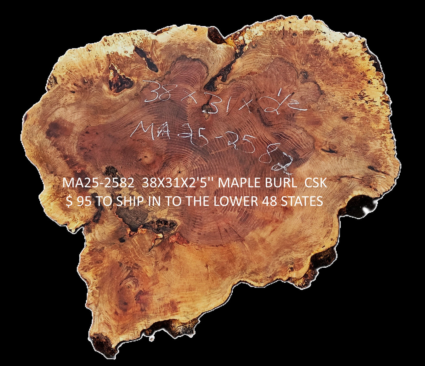Maple Burl Slab | Cookie Cut | live edge slab | DIY | Ma25-2582