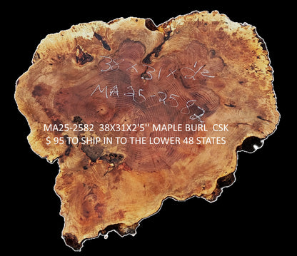 Maple Burl Slab | Cookie Cut | live edge slab | DIY | Ma25-2582
