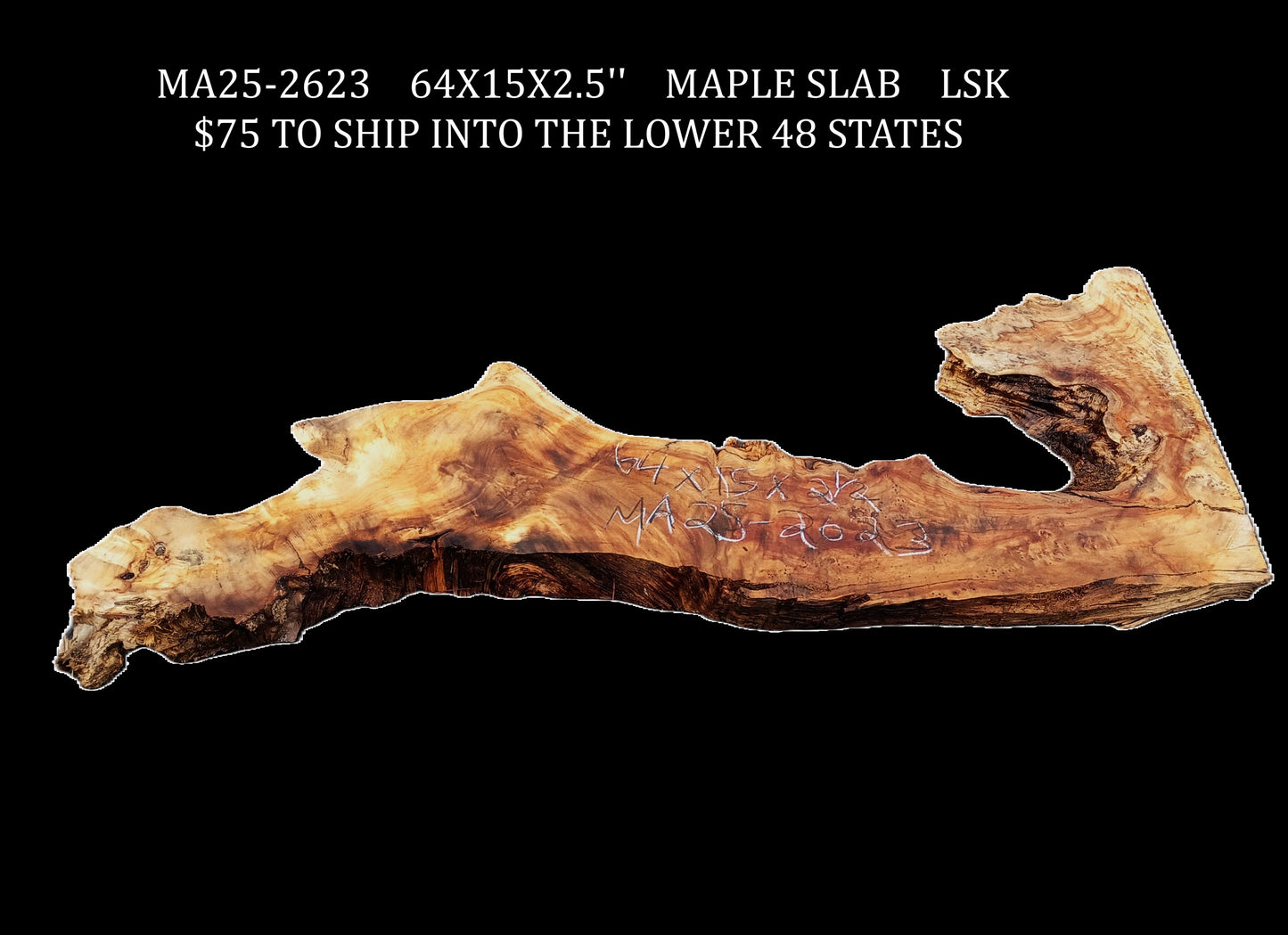 Maple Burl Slab | DIY Crafts | Headboard | Live Edge Table | MA25-2624
