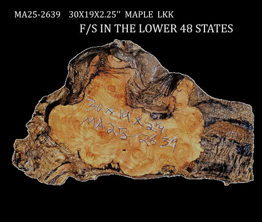 Maple Burl Slab | DIY | Live Edge Table | Pedestal | MA25-2639
