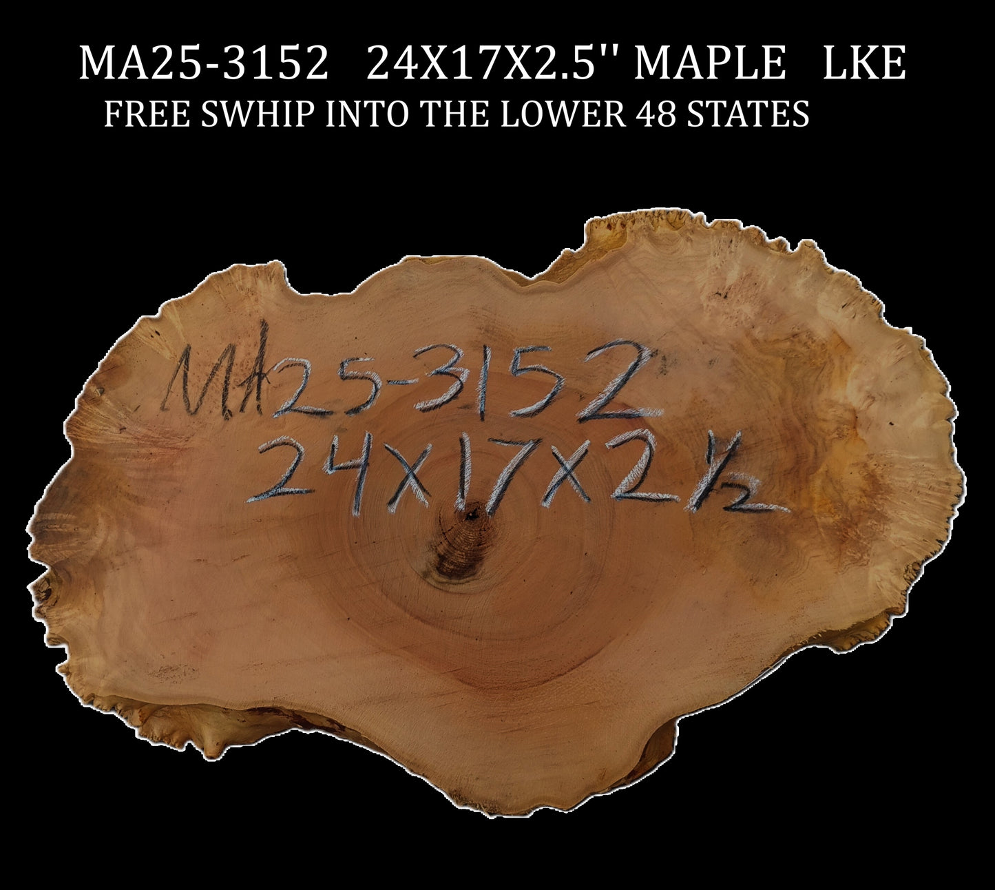 Maple Burl | Live Edge | River Table | DIY | Ma25-3152