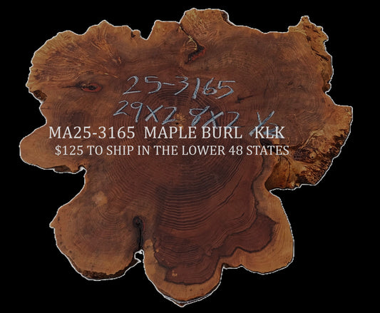 Maple Burl | Live Edge | River Table | DIY | Ma25-3165