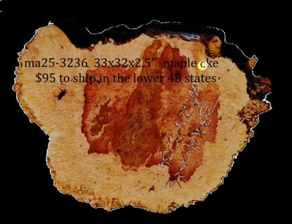 Maple Burl | Live Edge | River Table | DIY | Craft Wood | Ma25-3236
