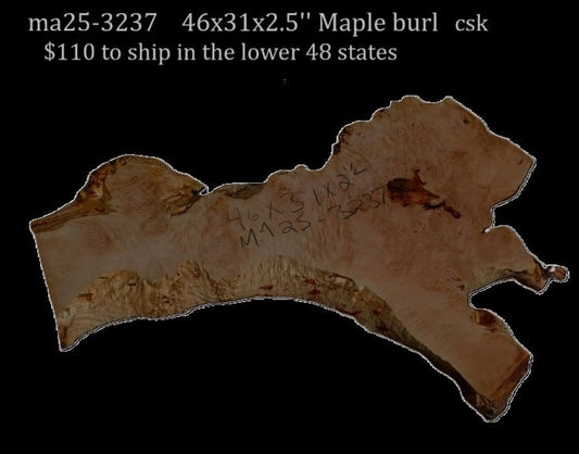 Maple Burl | Live Edge | River Table | DIY | Craft Wood | Ma25-3237